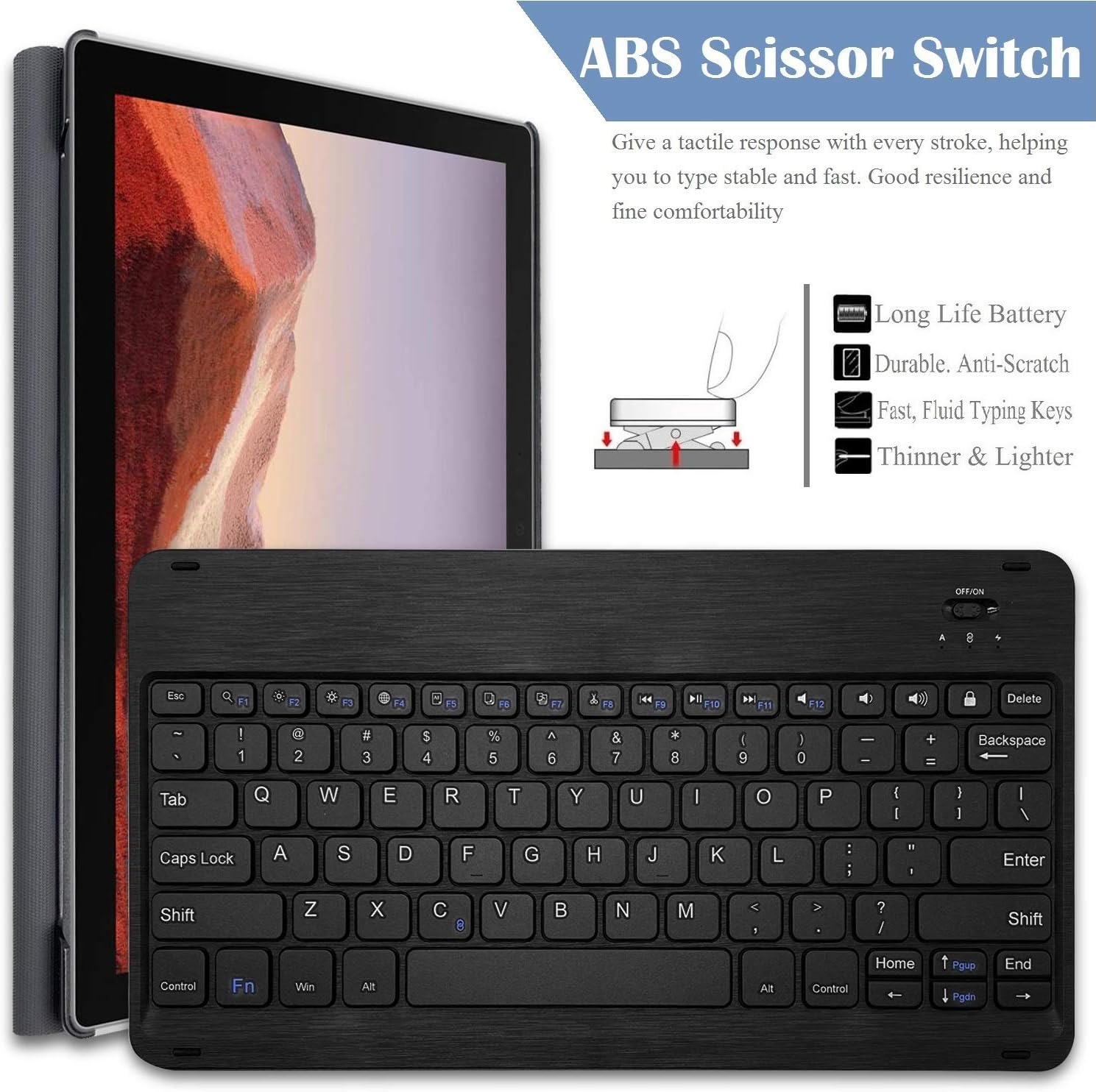 Backlit Keyboard Case with Detachable Wireless Keyboard for 12.3 Inch Tablet P382159