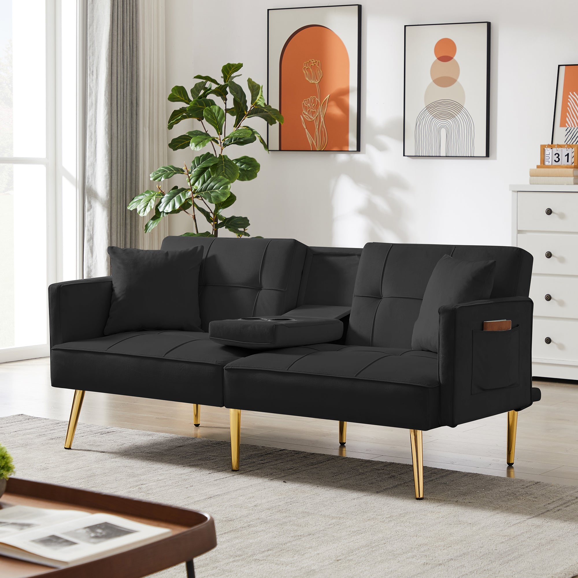 Velvet Sofa Bed L6300