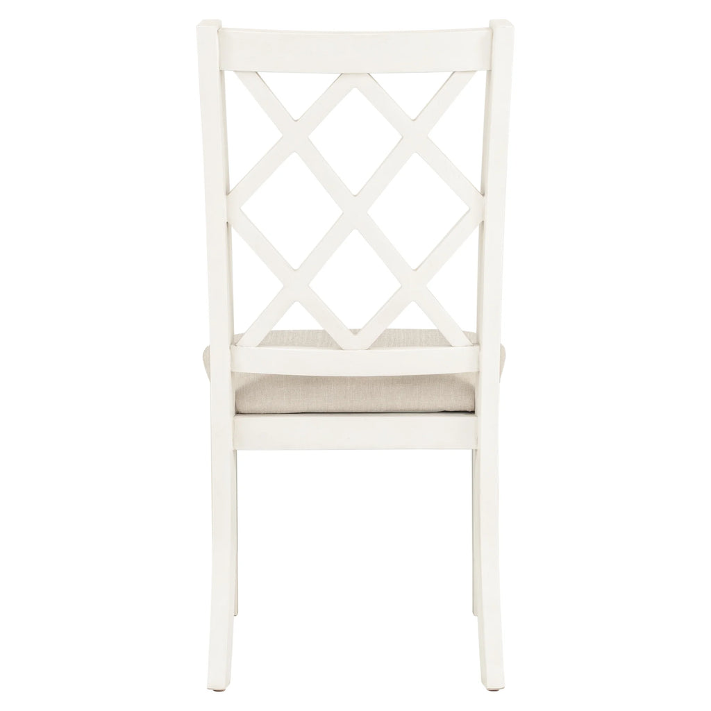 Beige Solid Wood Upholstered Dining Chairs, Set of 4 J37976