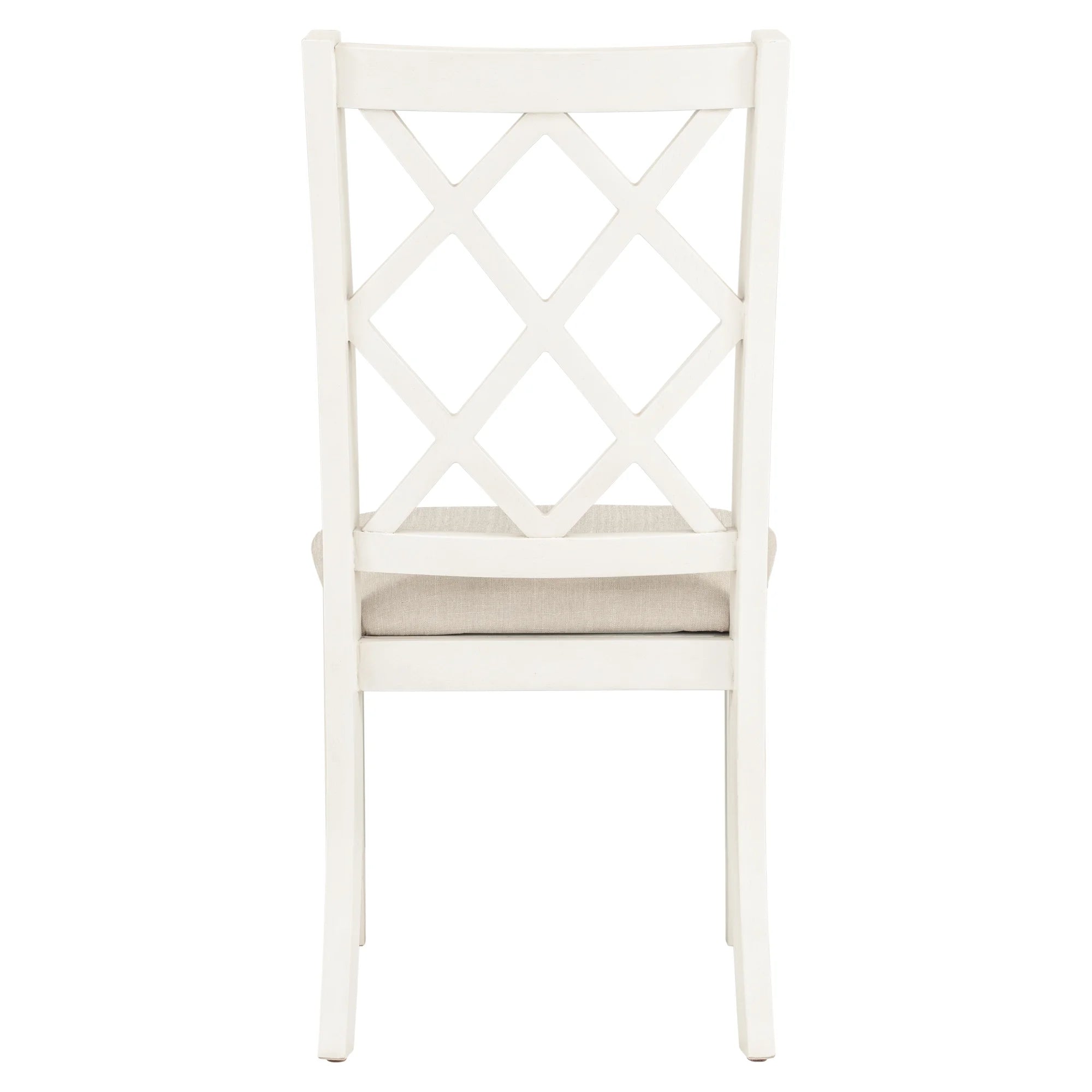 Beige Solid Wood Upholstered Dining Chairs, Set of 4 J37976