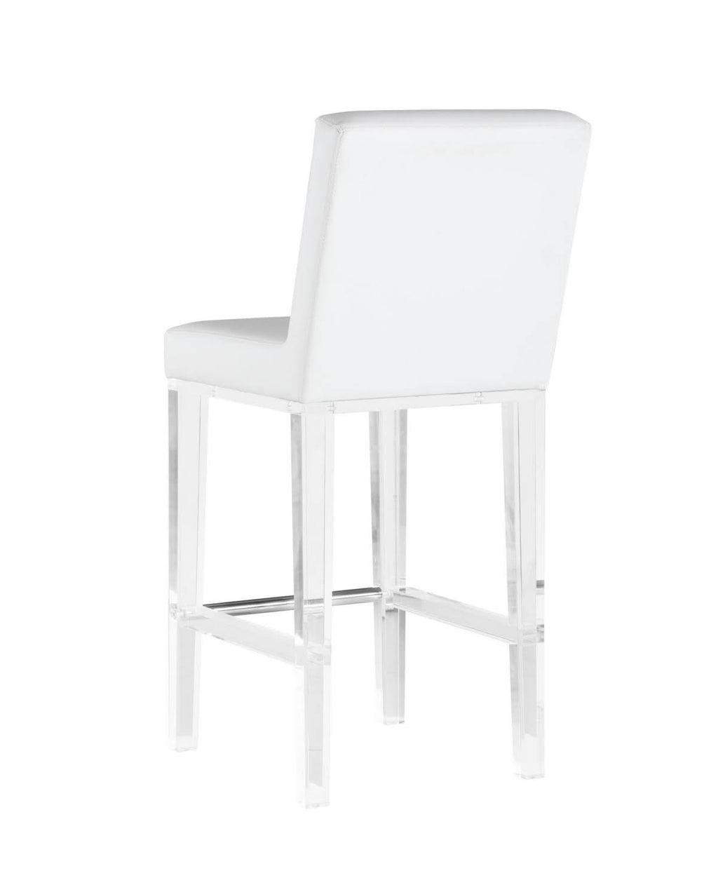 White Counter Stool with Solid Acrylic Legs E527197