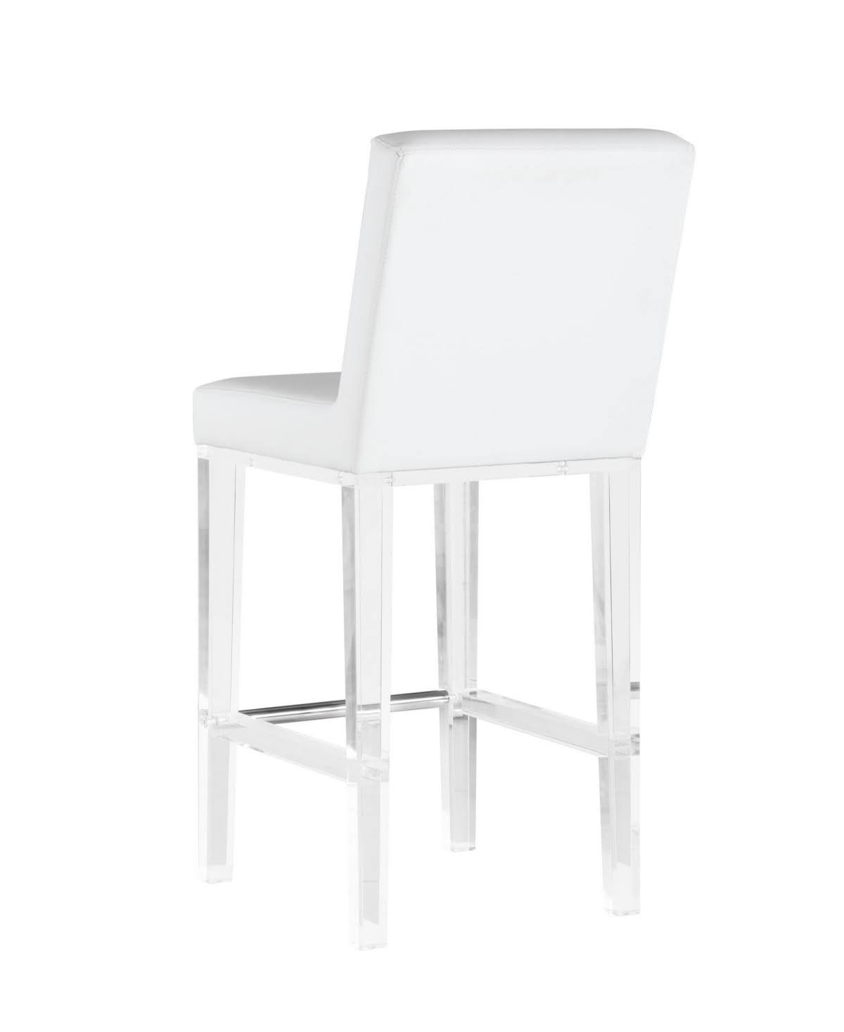 White Counter Stool with Solid Acrylic Legs E527197