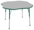 48" Adjustable Clover Activity Table, Grey/Green B44854