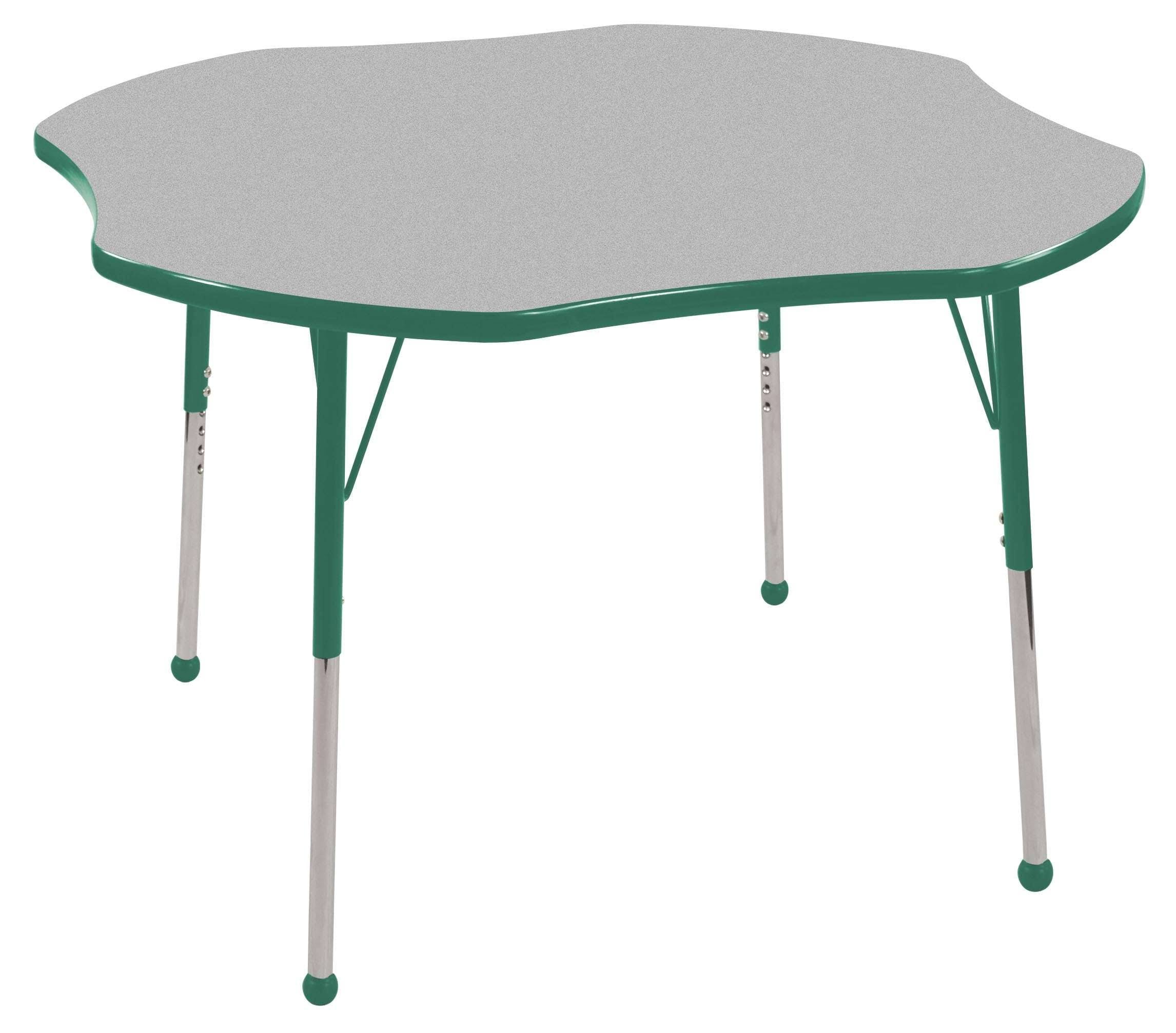 48" Adjustable Clover Activity Table, Grey/Green B44854