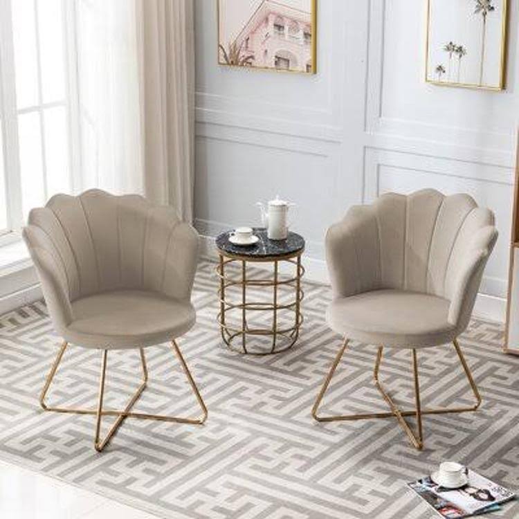 Khaki Velvet Papasan Chair L962