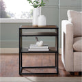Dark Walnut Side Table with Open Shelf R3486