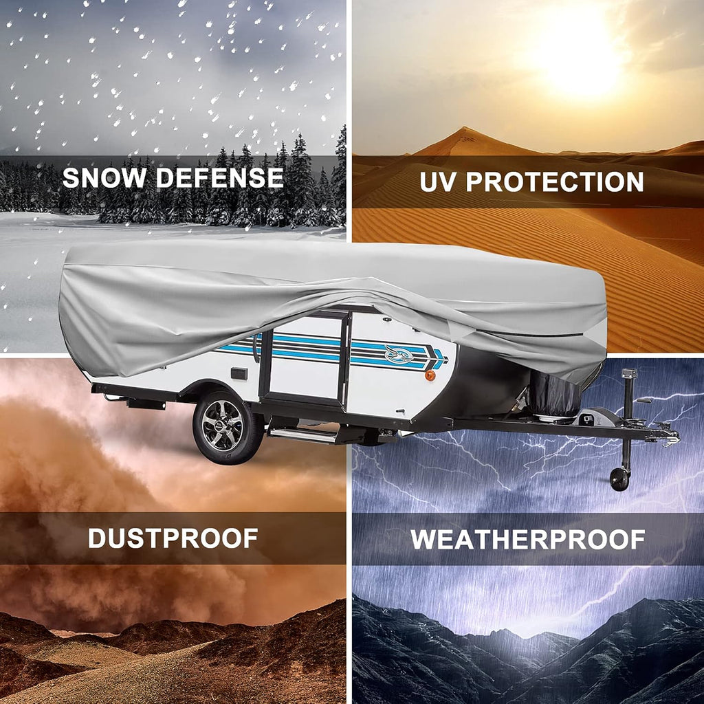 520D Oxford Pop up Camper Cover Waterproof Breathable Anti-UV Ripstop RV Storage Cover U3742