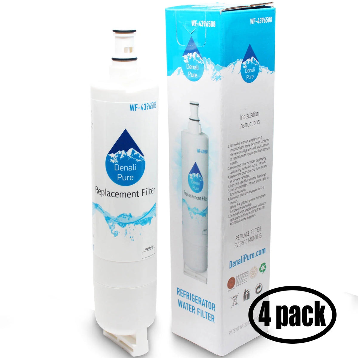 4-Pack Replacement Water Filter Cartridge for Refrigerator A773