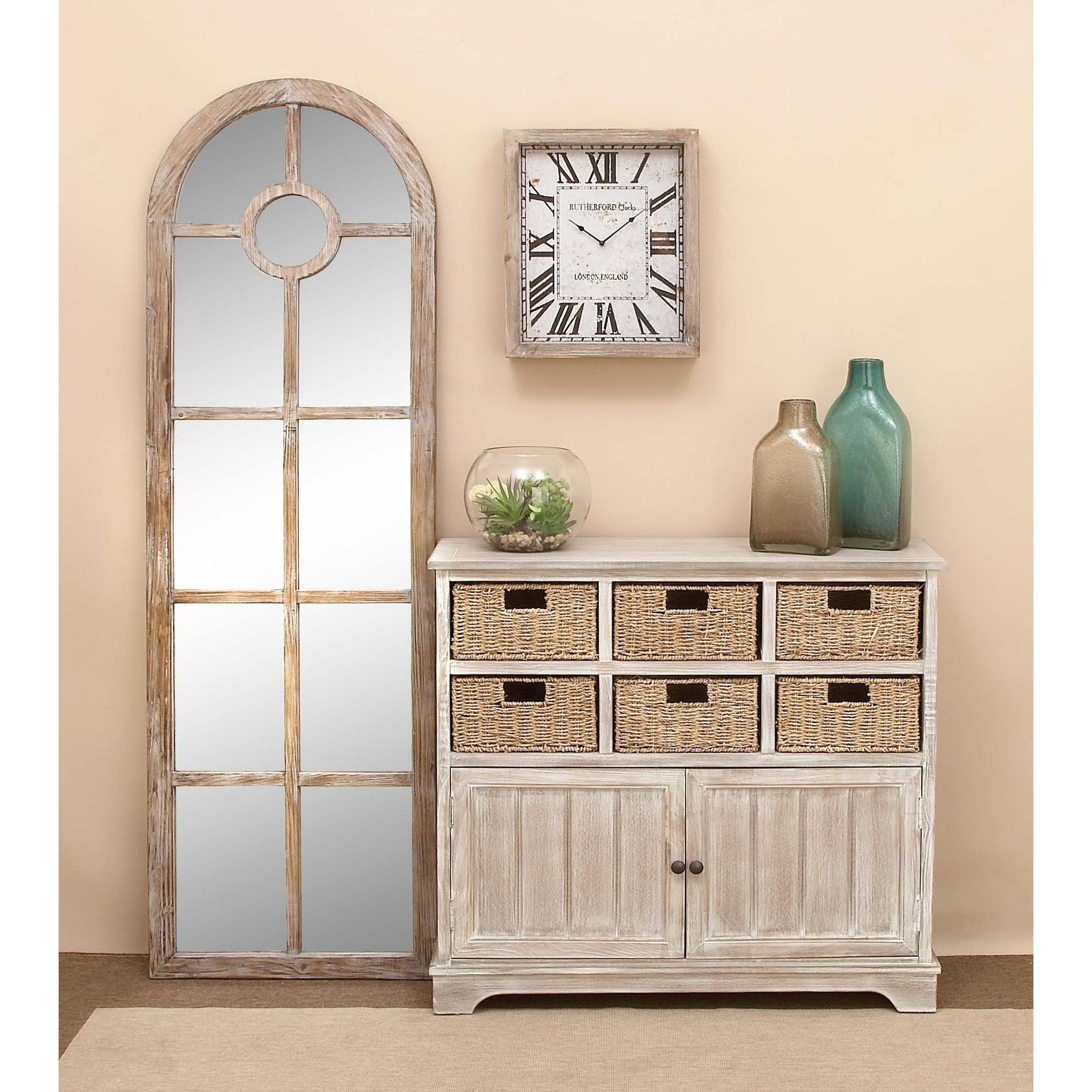 6 Basket Wood Cabinet K9039