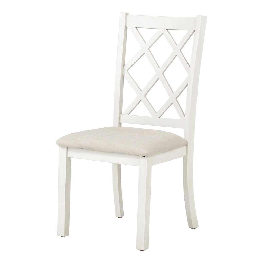 Beige Solid Wood Upholstered Dining Chairs, Set of 4 J37976