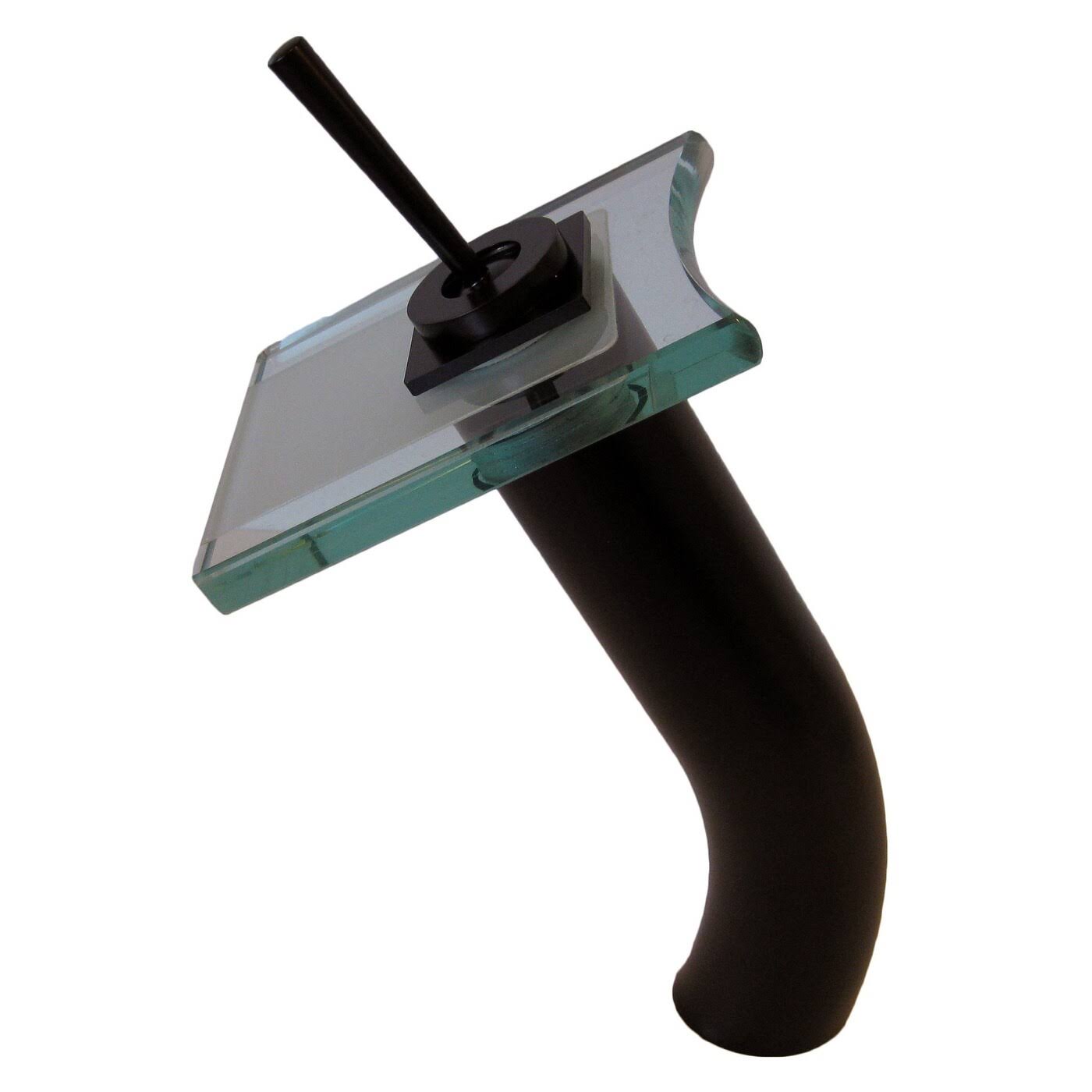 1.8 GPM Single Hole Waterfall Vessel Bathroom Faucet Oil Rubbed Bronze Brown Glass G323
