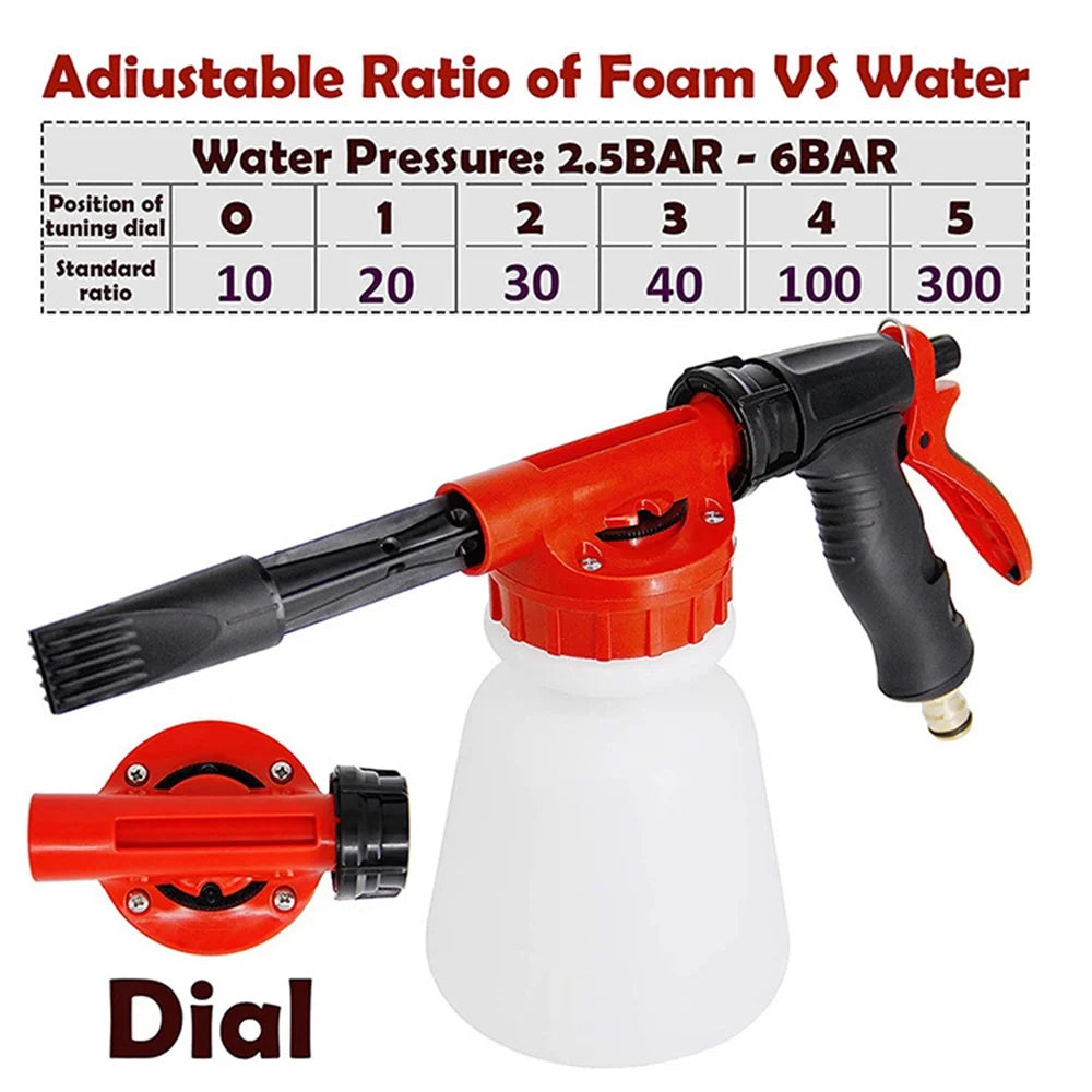 Foam Sprayer Nozzle Kit with 1 Liter Bottle Universal Connectors T6529