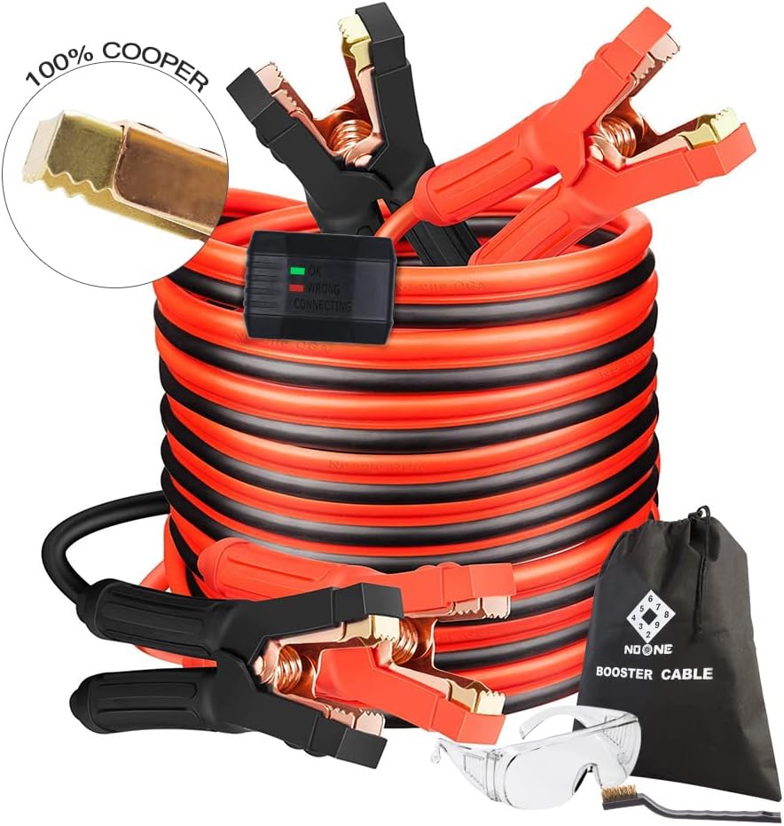 Heavy Duty 0 Gauge 25Ft Booster Cables with Carry Bag W15892