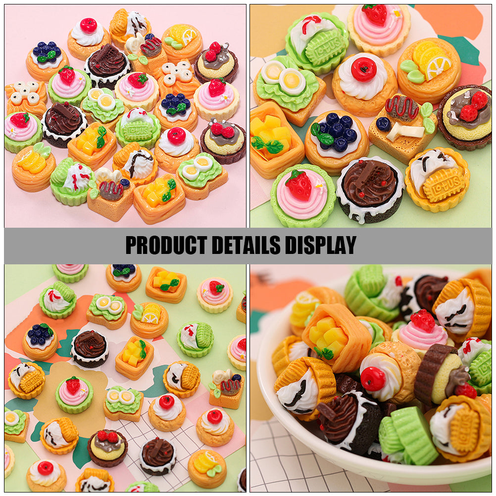 120 pcs Doll House Miniature Dessert Cakes Coffee Model K76029