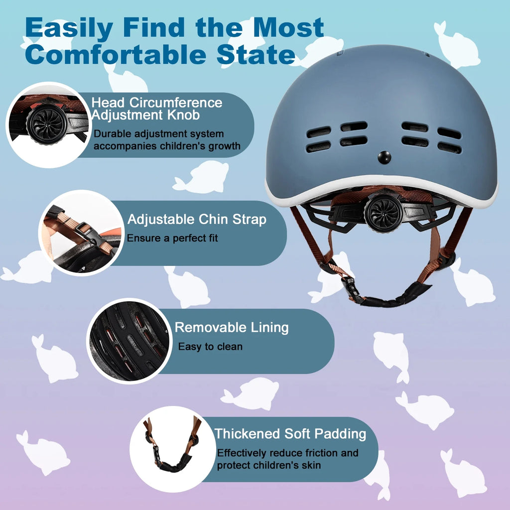 Kids Bike Helmet Skateboard Helmet Scooter Helmet Adjustable Durable（51-57cm） M475316