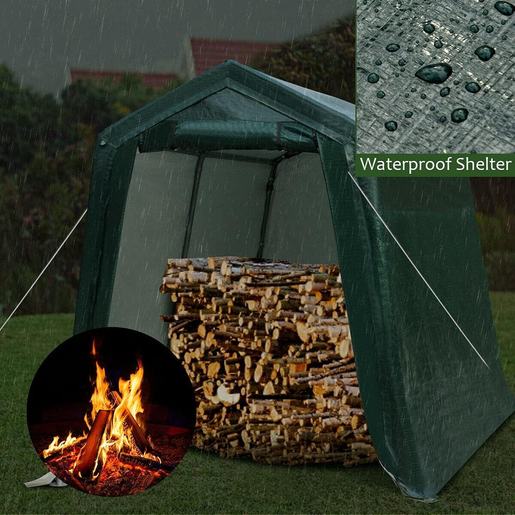 7 Ft x 12 Ft Outdoor Carport Patio Storage Shelter Metal Frame and Waterproof Ripstop Cover N794