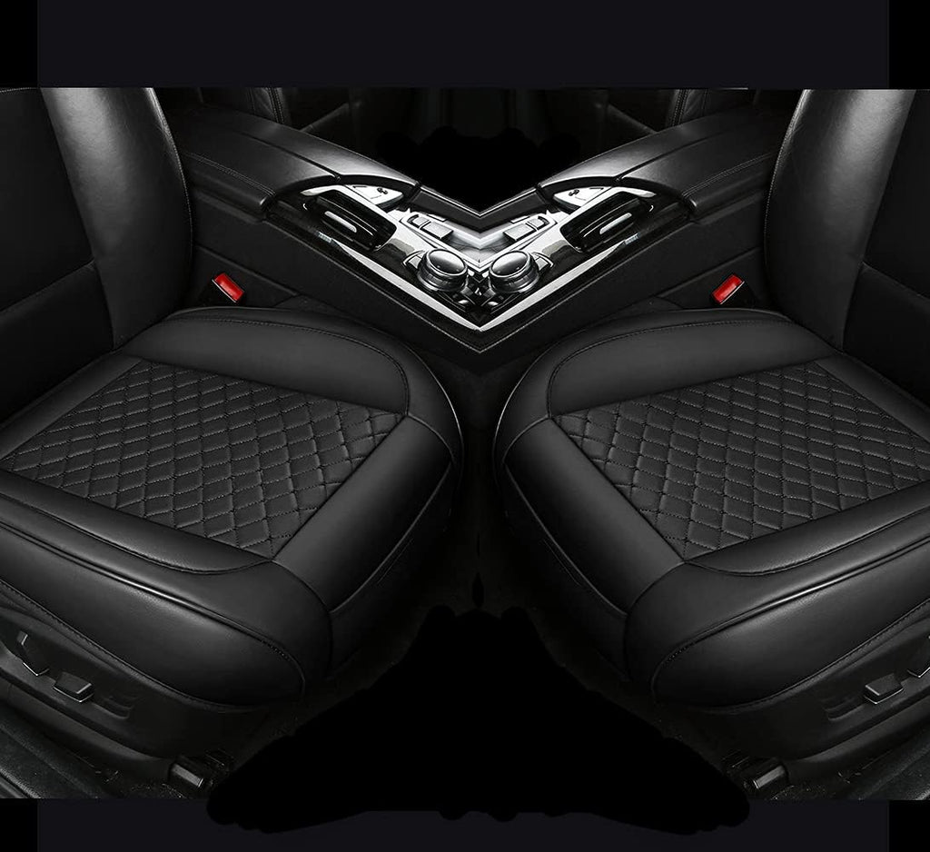 2PCS PU Leather Car Seat Cover Protector Front Seat Bottom Universal Beige Pack of 2 Z977