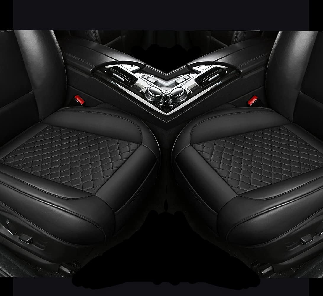 2PCS PU Leather Car Seat Cover Protector Front Seat Bottom Universal Beige Pack of 2 Z977