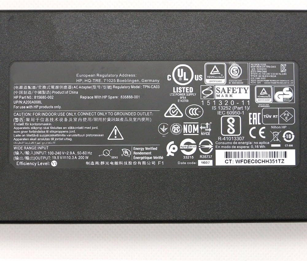 19.5V 10.3A AC Adapter with US Cable Y996