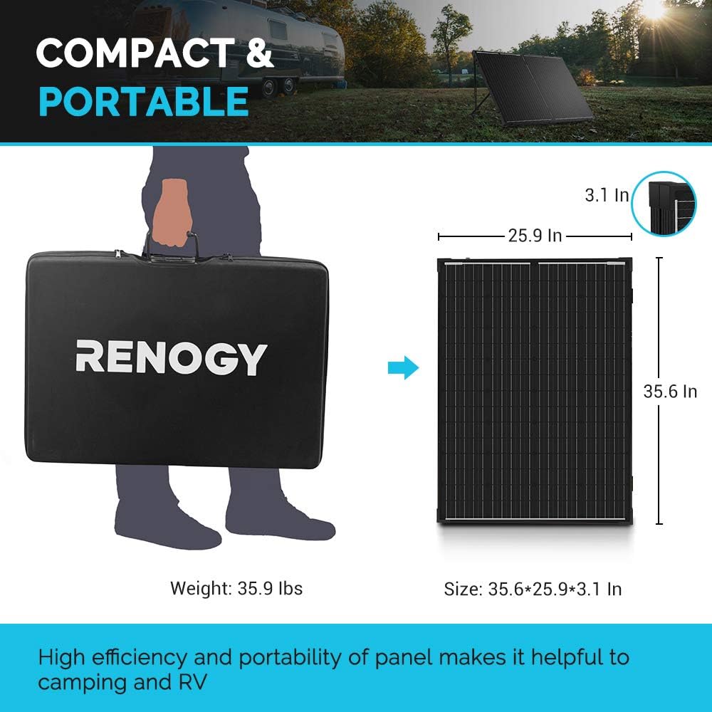 200 Watt 12 Volt Monocrystalline Portable Foldable 2Pcs 100W Solar Panel Suitcase with Waterproof 20A Charger Controller Q52315