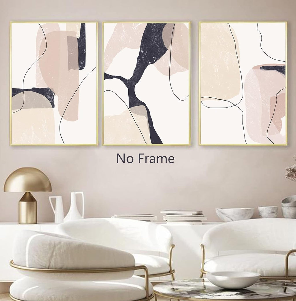 Beige Abstract Canvas Wall Art 20x28inchx3pcs No Frame D6196
