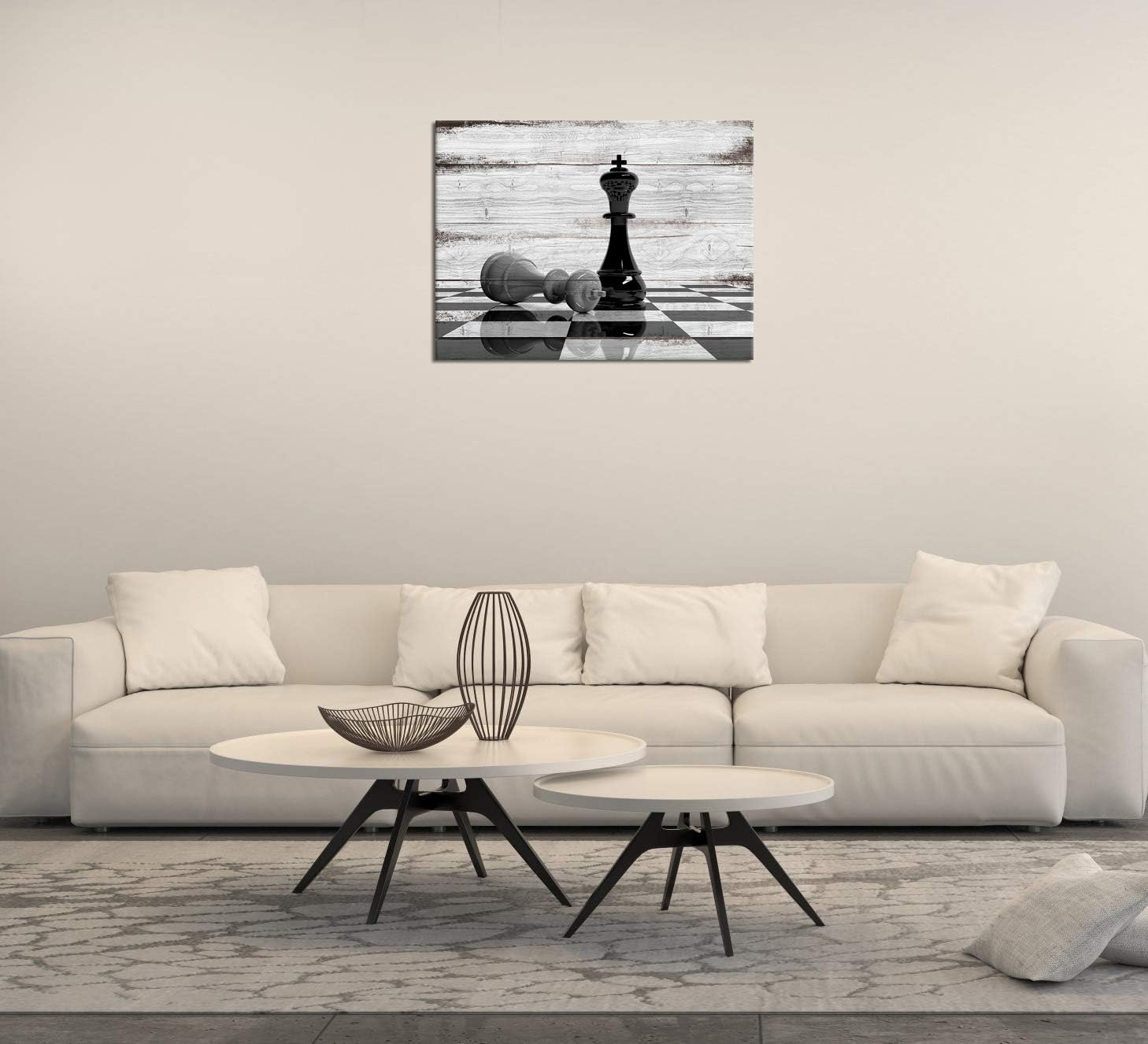 Black and White Chess Board Canvas Wall Art 24x32 X78461