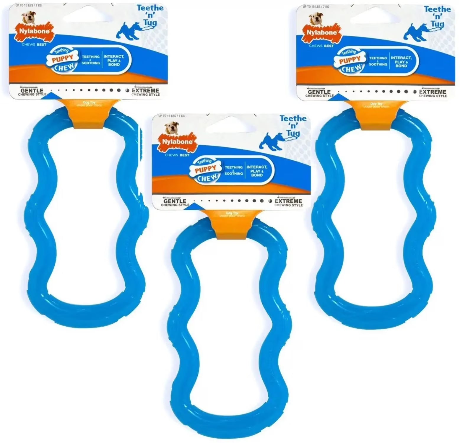 Puppy Chew Teethe 'N Tug Toy Blue V4121