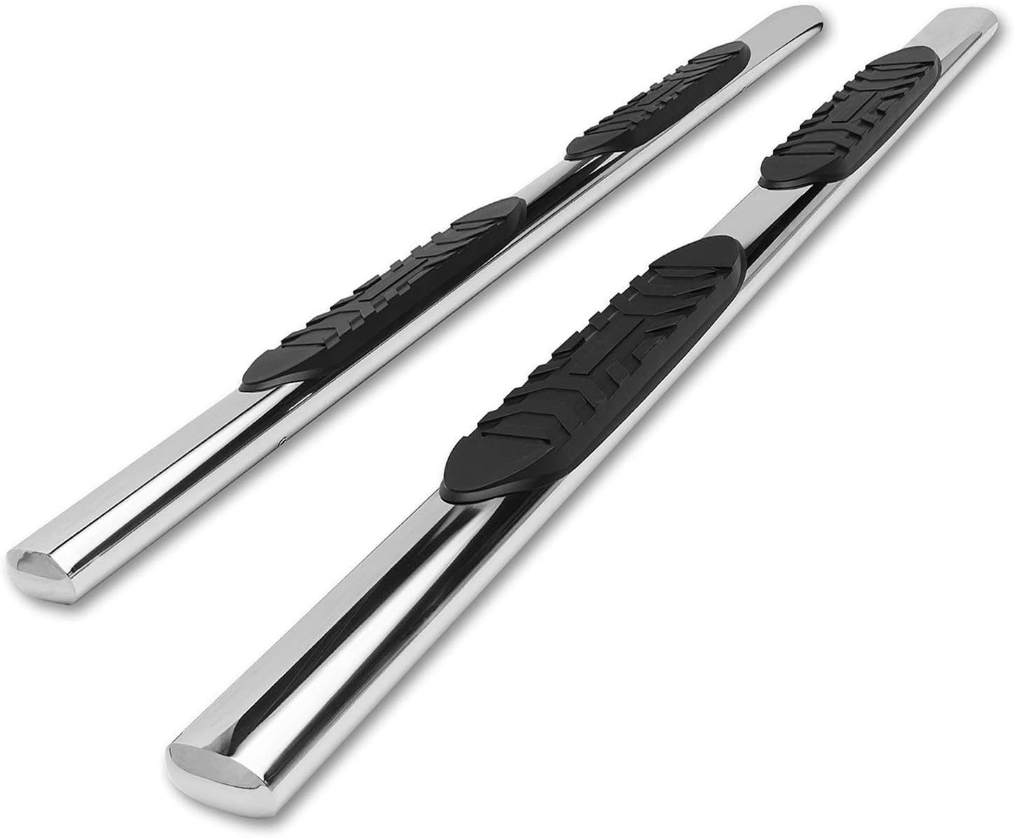 5 Oval Bend Stainless Steel Side Bars Step Rails for 2019-2022 Ford Ranger SuperCrew Cab (2 pcs) B86898