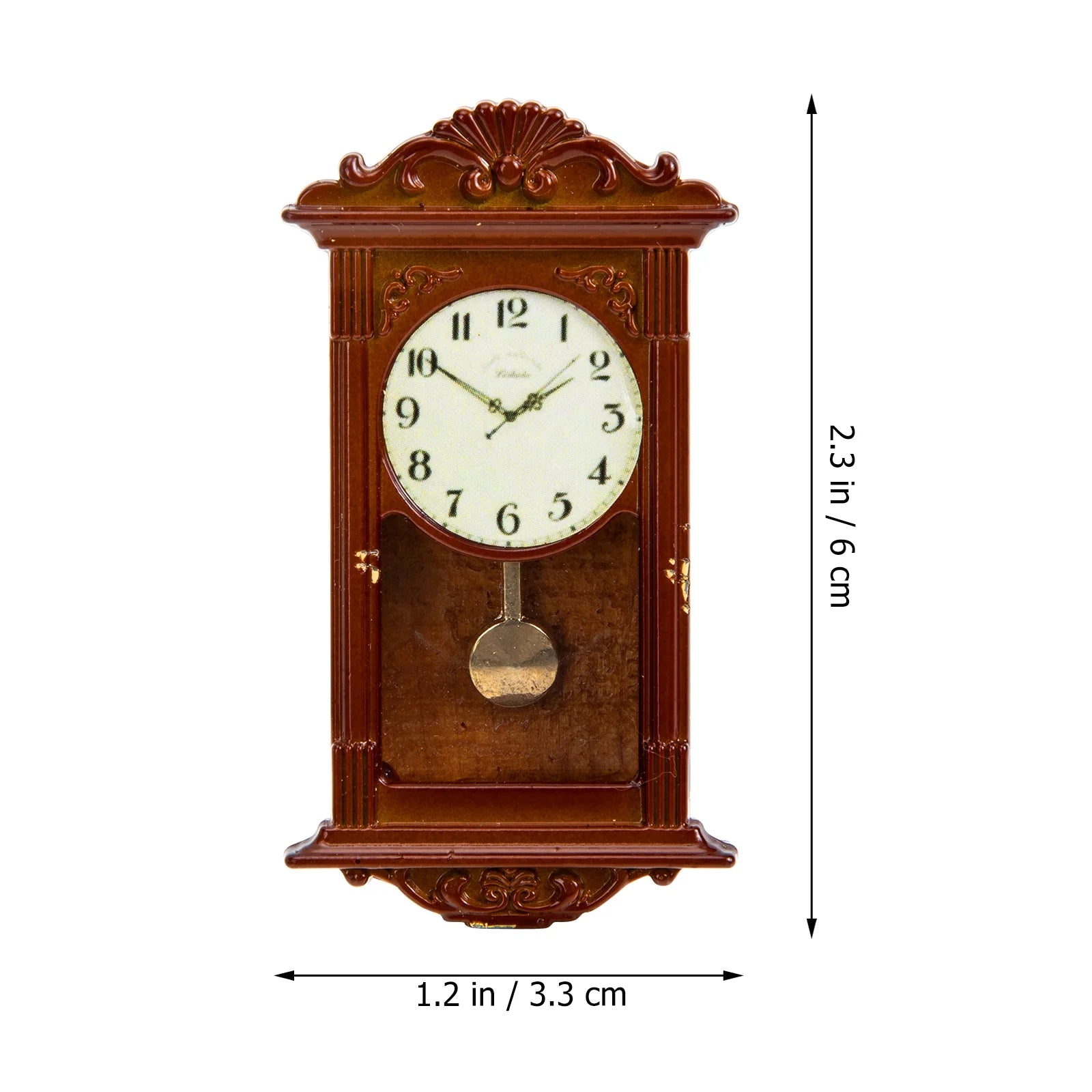 Mini Toy Hanging Clock Dollhouse Roman Clock Bell Metal K81204