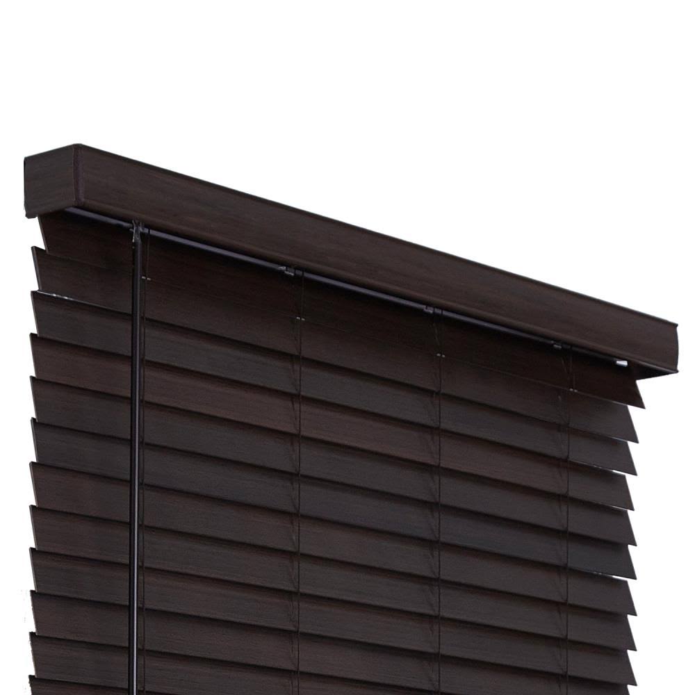 Walnut Faux Wood Cordless Horizontal Blinds C273