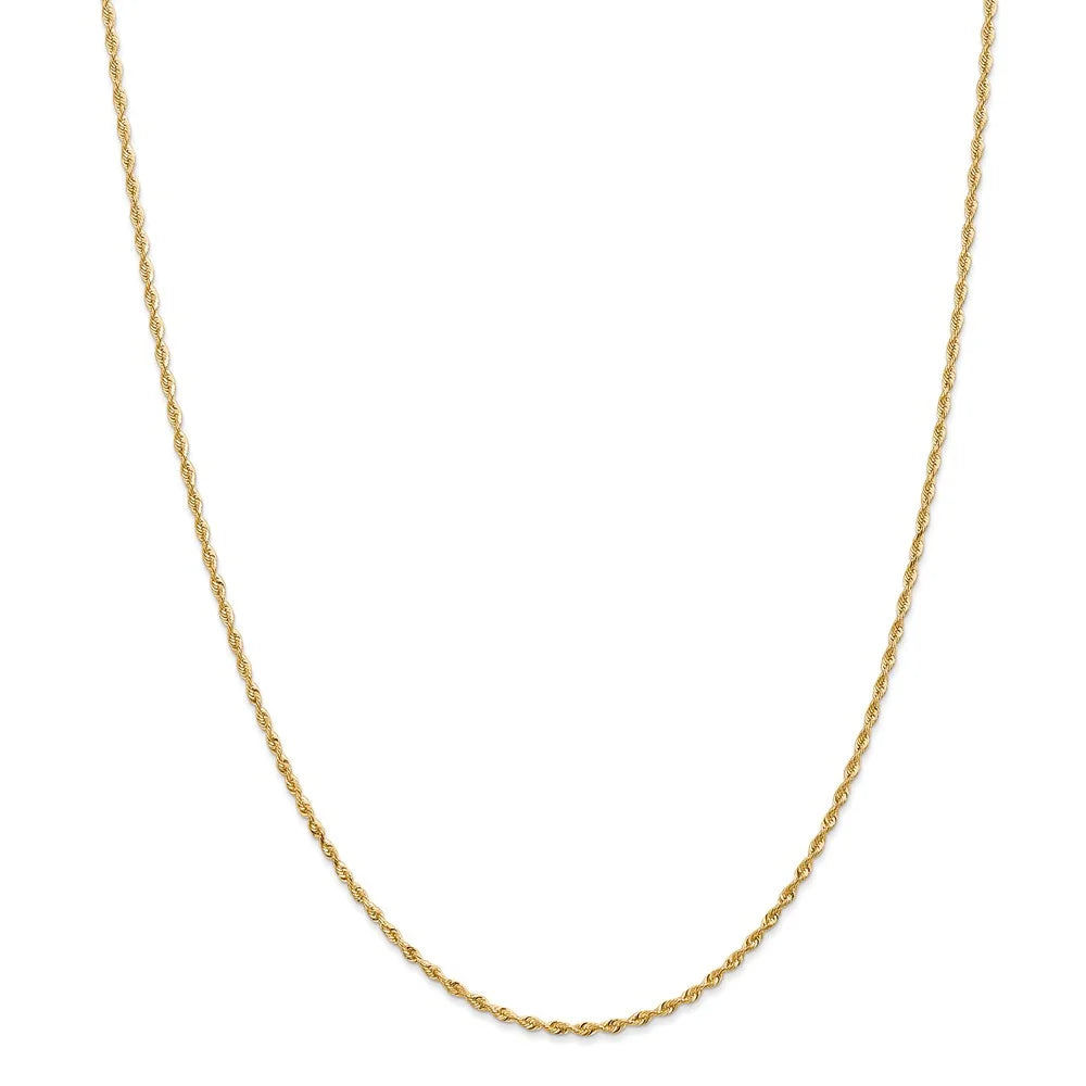 14kt Yellow Gold Diamond Cut Rope Chain 30 inch Lobster Clasp N270