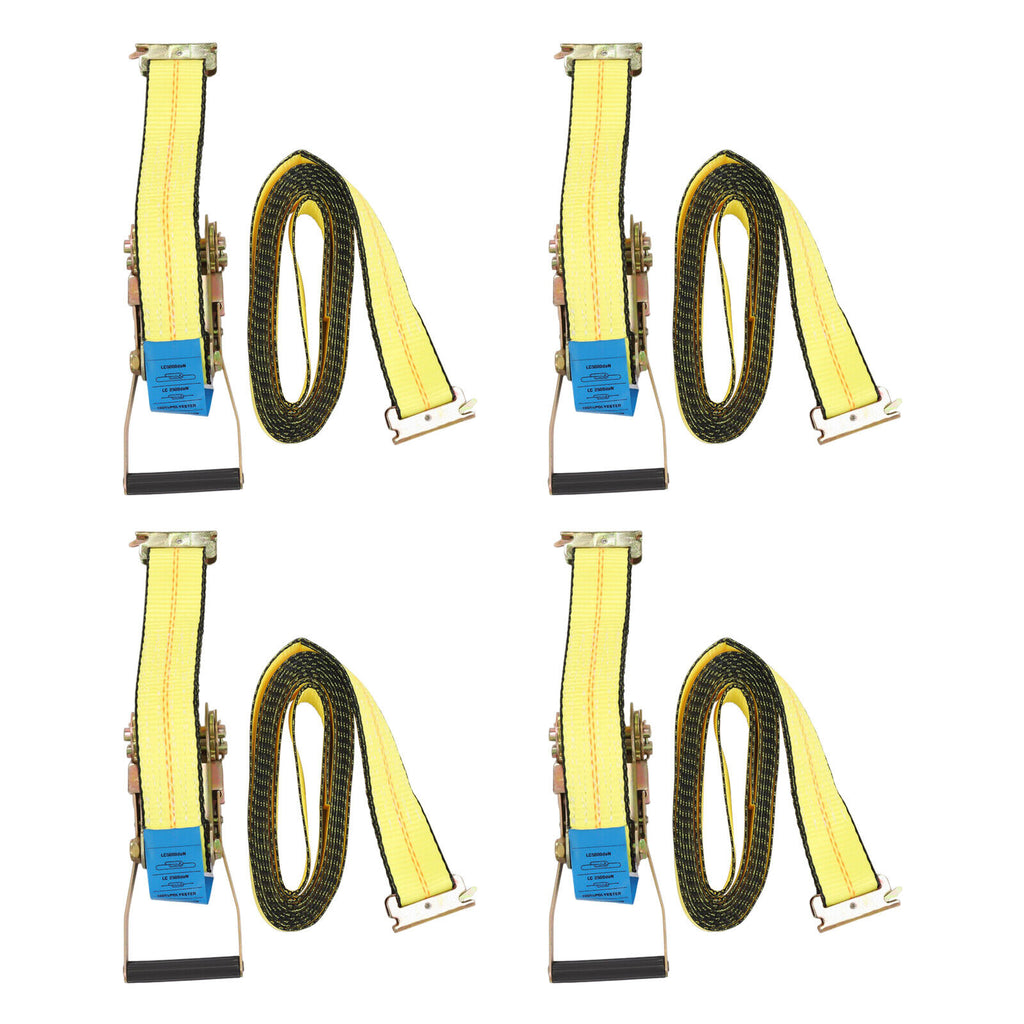 4 Packs Ratchet Lashing Strap 30ft*2in Cargo Tie-Down Straps with Flat Hook O68958