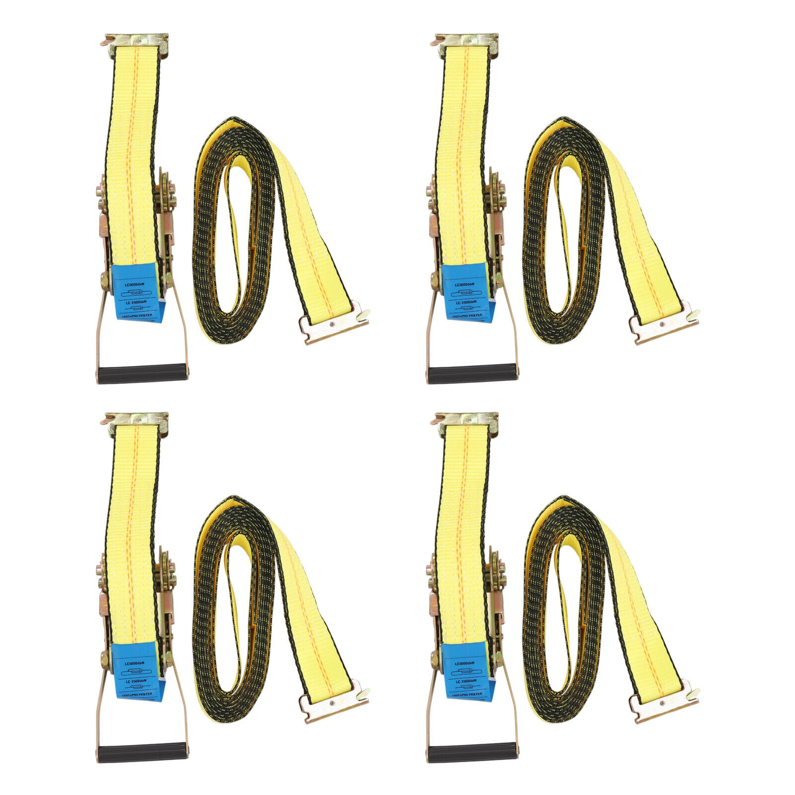 4 Packs Ratchet Lashing Strap 30ft*2in Cargo Tie-Down Straps with Flat Hook O68958