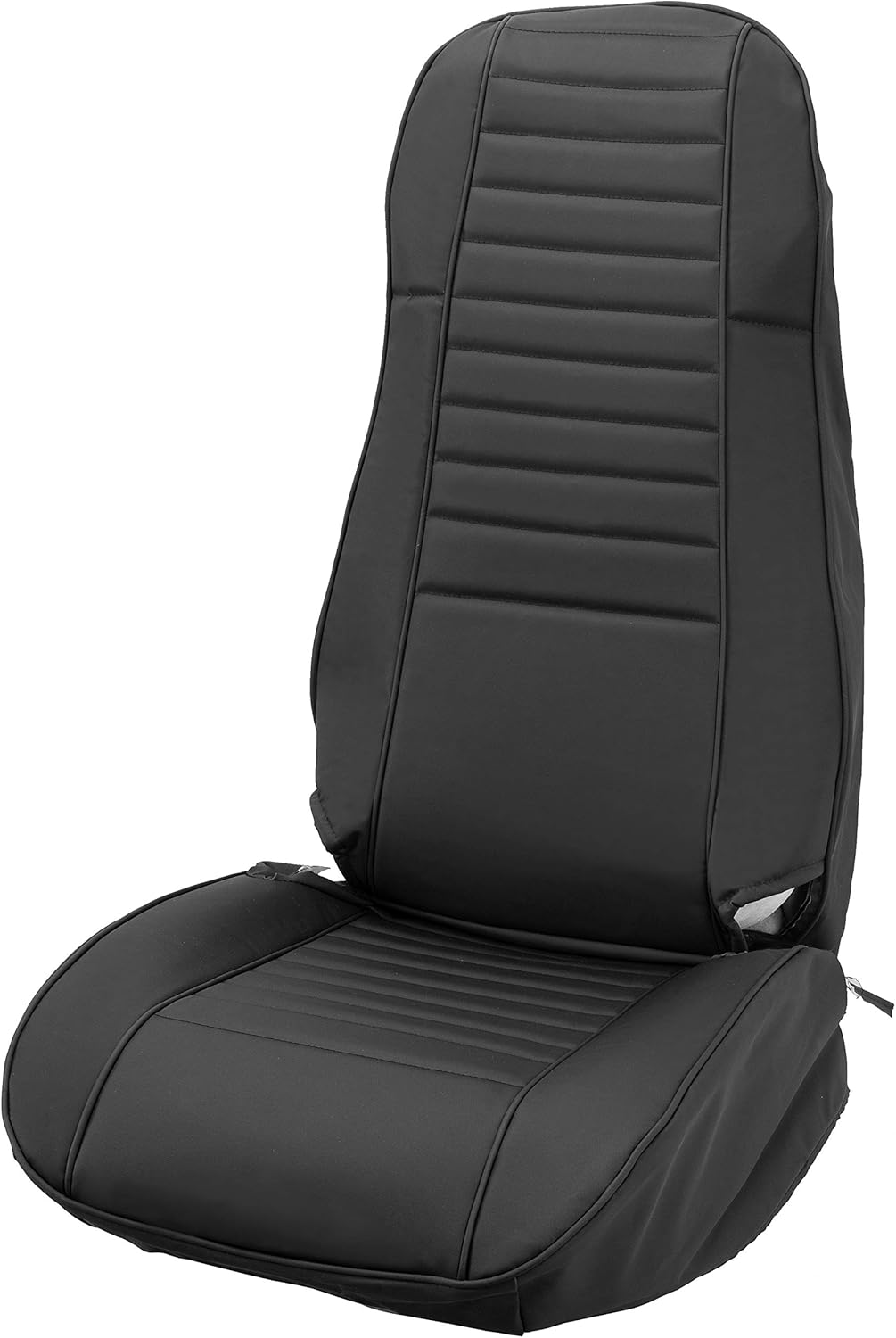 Black Faux Leather Seat Covers Front High-Back Bucket Seats & Rear Bench Seat Q5374