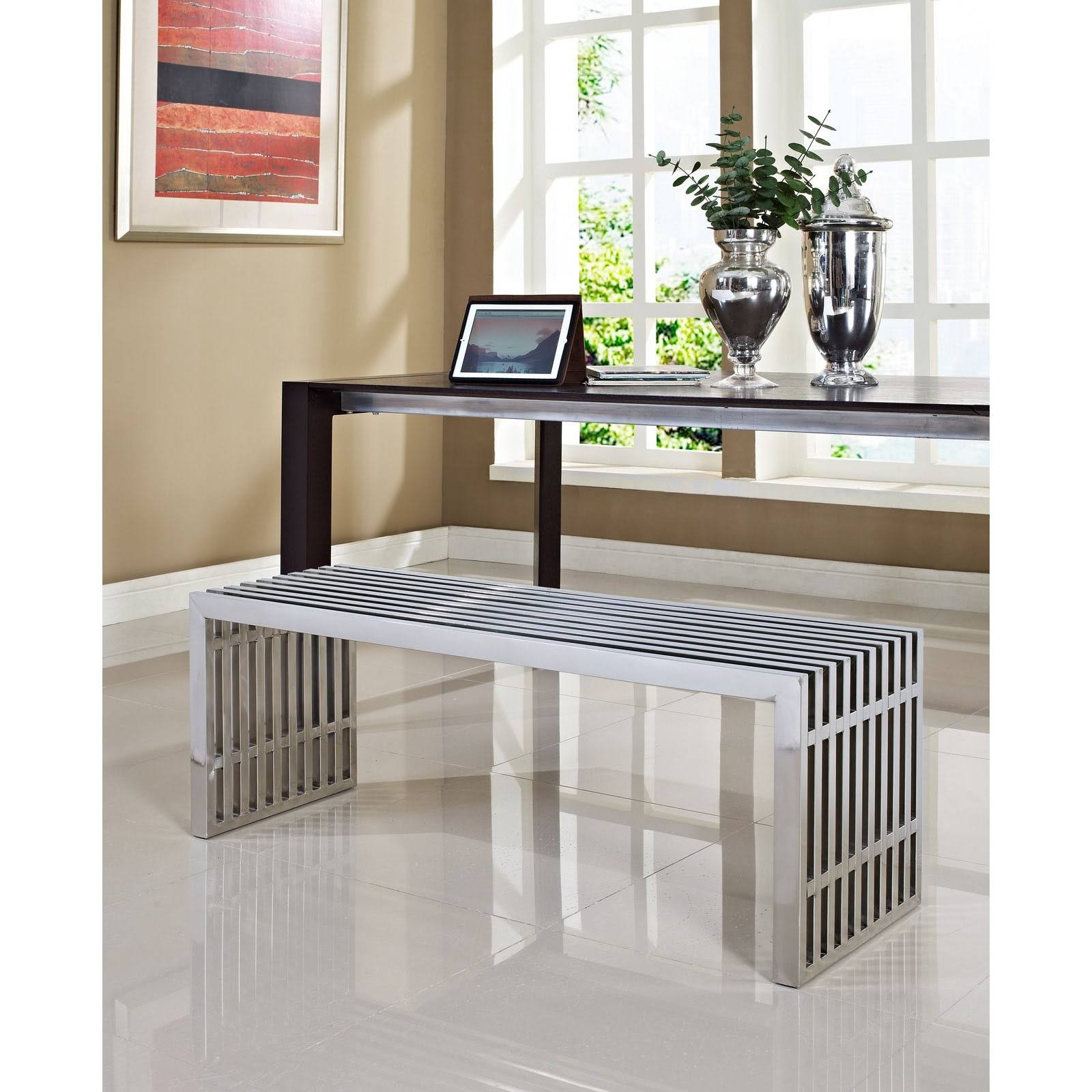 Silver Stainless Steel Bench R33894