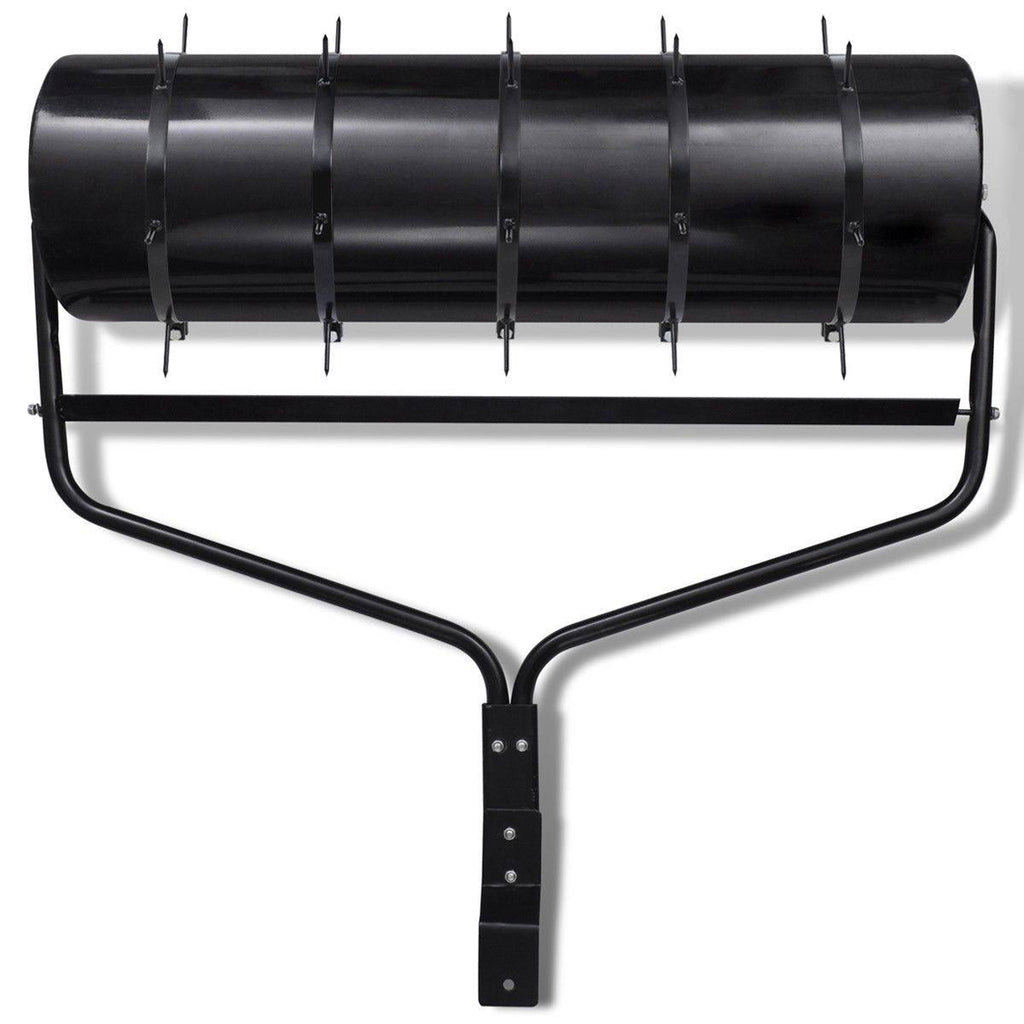 Black Garden Lawn Roller with 5 Aerator Bands J725