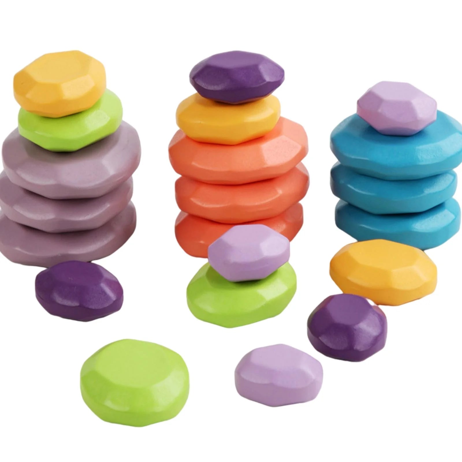 21 Pieces Wooden Stacking Building Blocks Puzzle Toy P62841