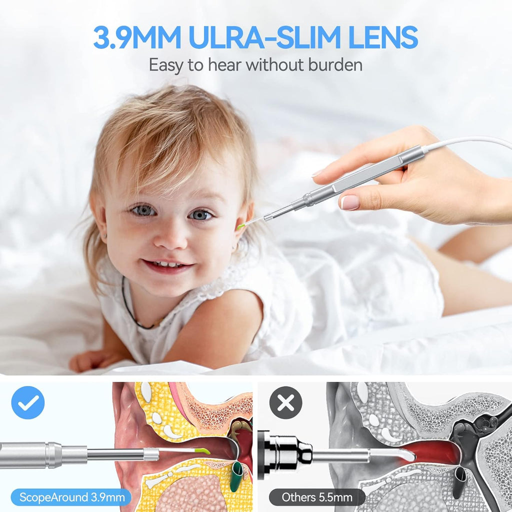 Ear Wax Removal Camera with 4.5 IPS Screen, 1920x1080 FHD Smart Visual Ear Cleaner Tool Kit, Otoscope with Light R65386