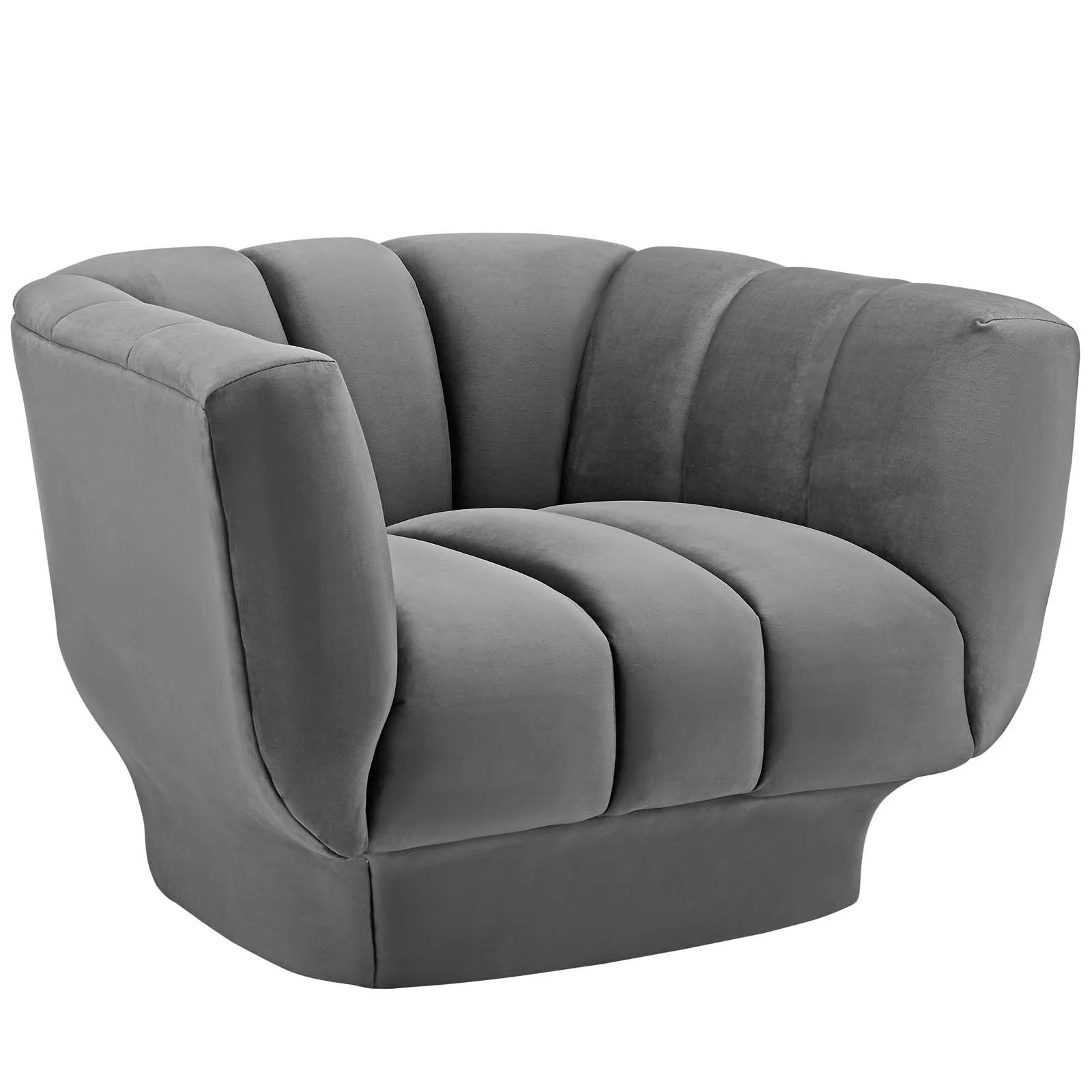 Gray Performance Velvet Sofa and Armchair Set J6456