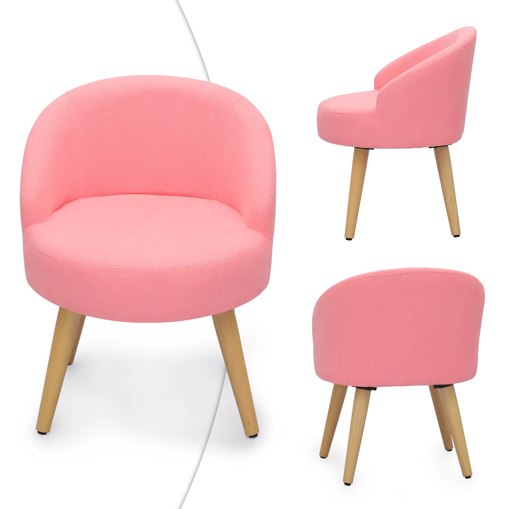Macaron Pink Upholstered Vanity Chair H94766