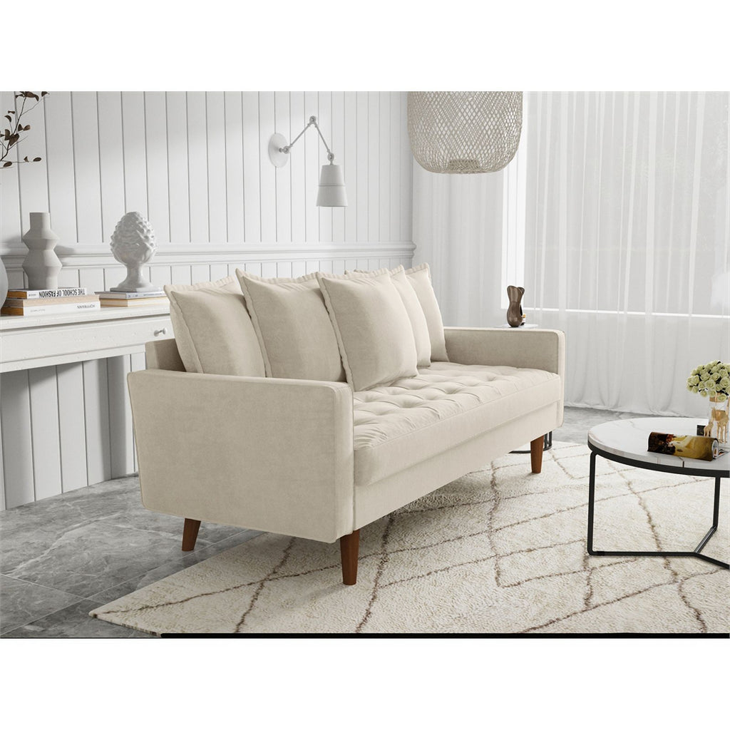 Beige Velvet Upholstered Sofa U19512