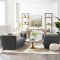 Gray Performance Velvet Sofa and Armchair Set J6456