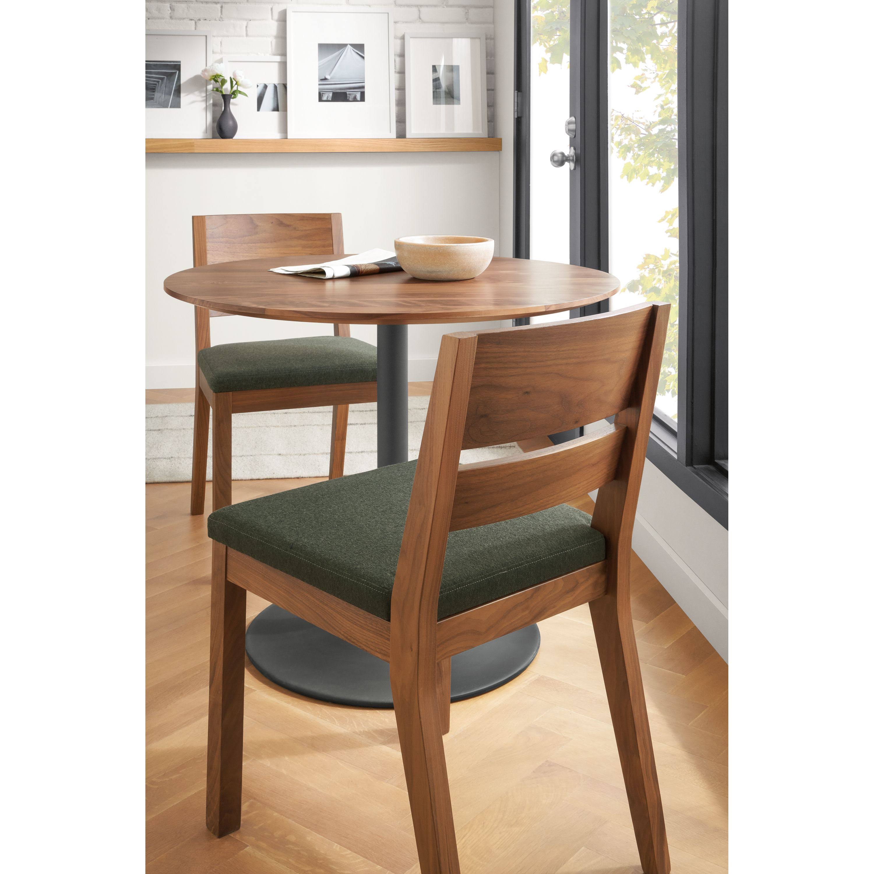 Modern Afton Side Chair in Blue Boucle with Charcoal Frame V3630