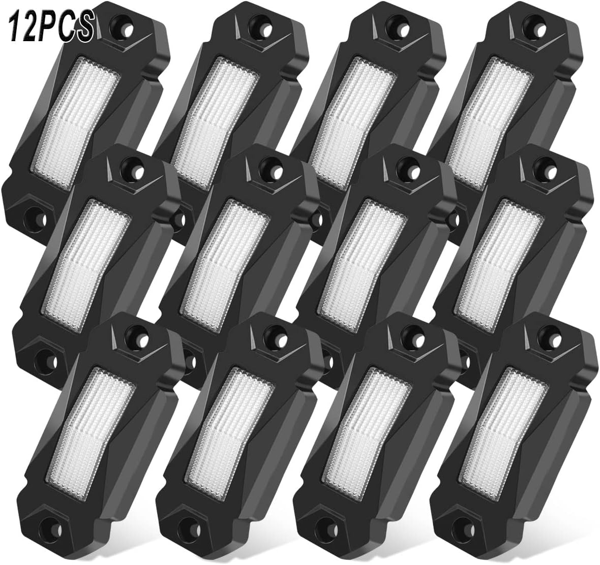 White 16PCS LED Rock Lights Under Glow Waterproof W919