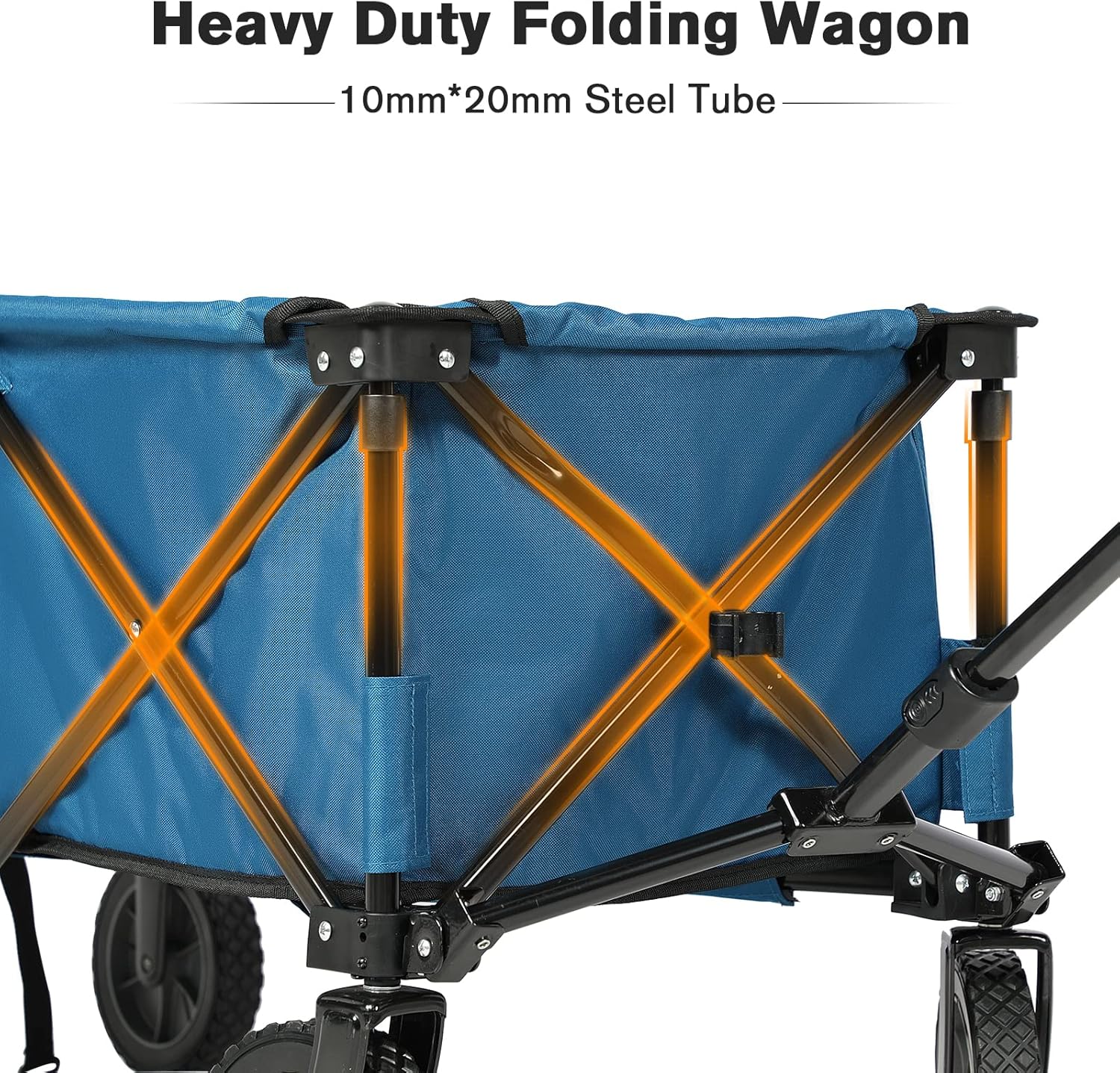 Collapsible Outdoor Folding Wagon Cart with Side Bag Cup Holder L6158