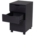 Black Wood Grain 3 Drawer Rolling File Cabinet G587516
