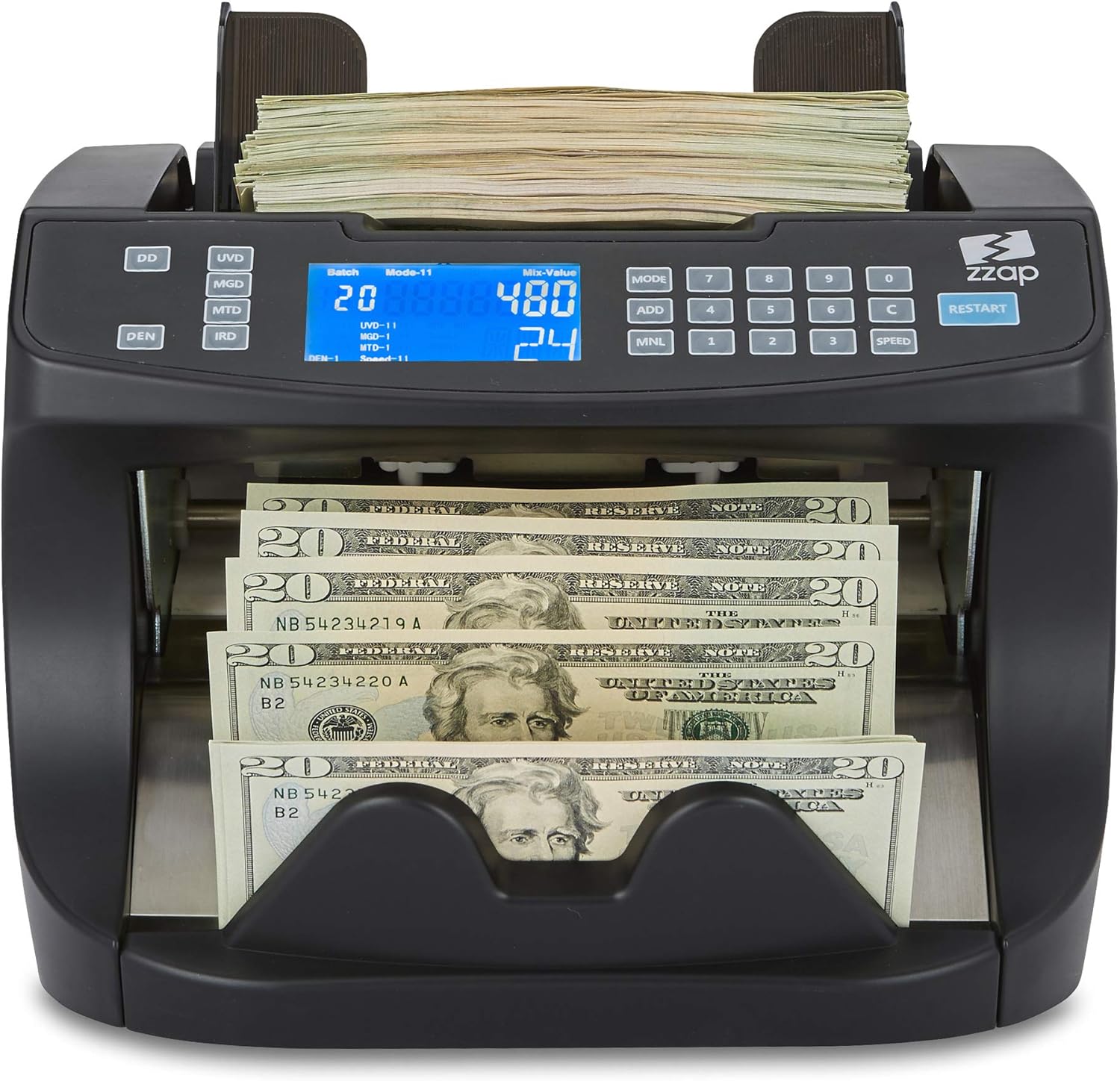 Bill Value Counter & Counterfeit Detector Money Cash Currency Machine T73614