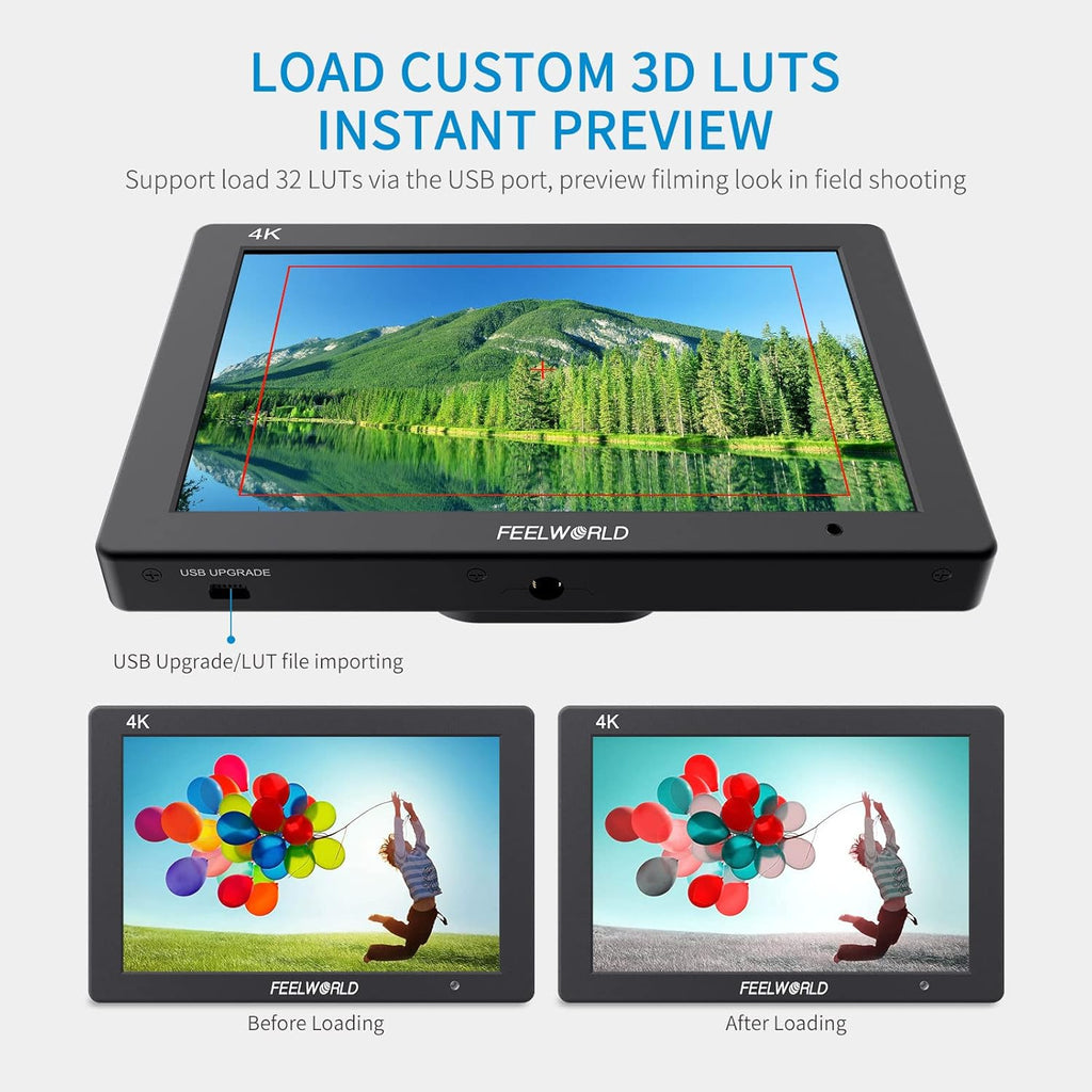 7 Inch 4K HDMI Field Monitor with Waveform Histogram Peaking Focus False Colors P7768
