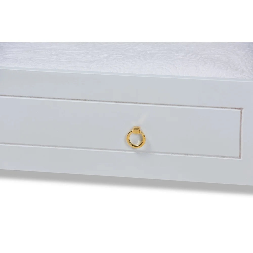 White Finished Wood Twin Size Trundle T6166