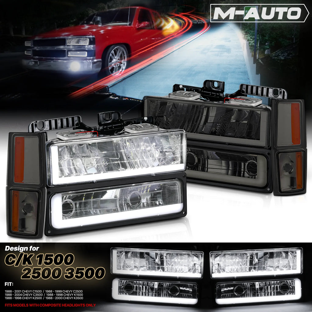 Switchback LED Tube Headlight Assembly with LED Bulbs G7445